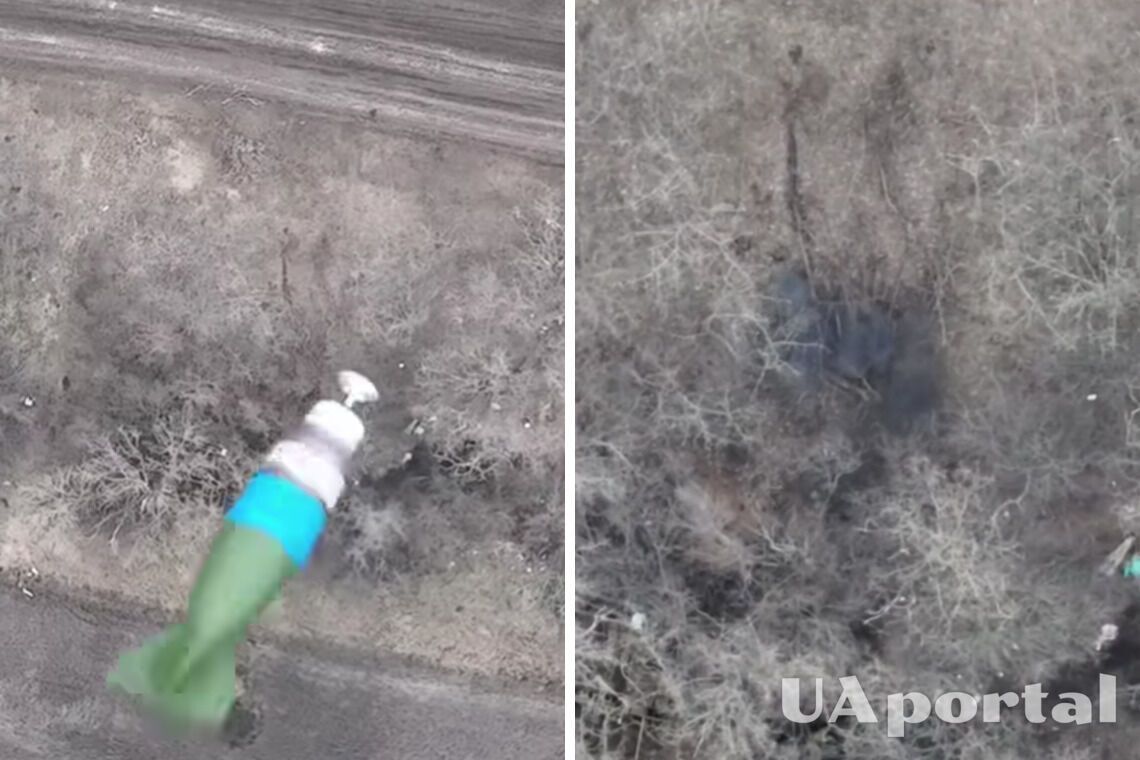 Запорожская отдельная бригада терробороны показала видео, как на позиции кафиров с дрона сбросили ВОГ