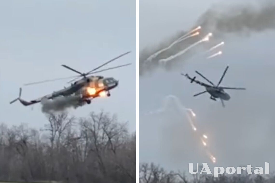 Украинская авиация показала зрелищное видео запуска ракет по позициям врага с вертолетов