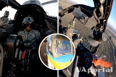 Украинский пилот показал видео из кабины вертолета и запуск ракет по необычному ракурсу