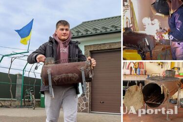 Артур Полищук из Калуша изготовил буржуйку для украинских бойцов из подручных материалов