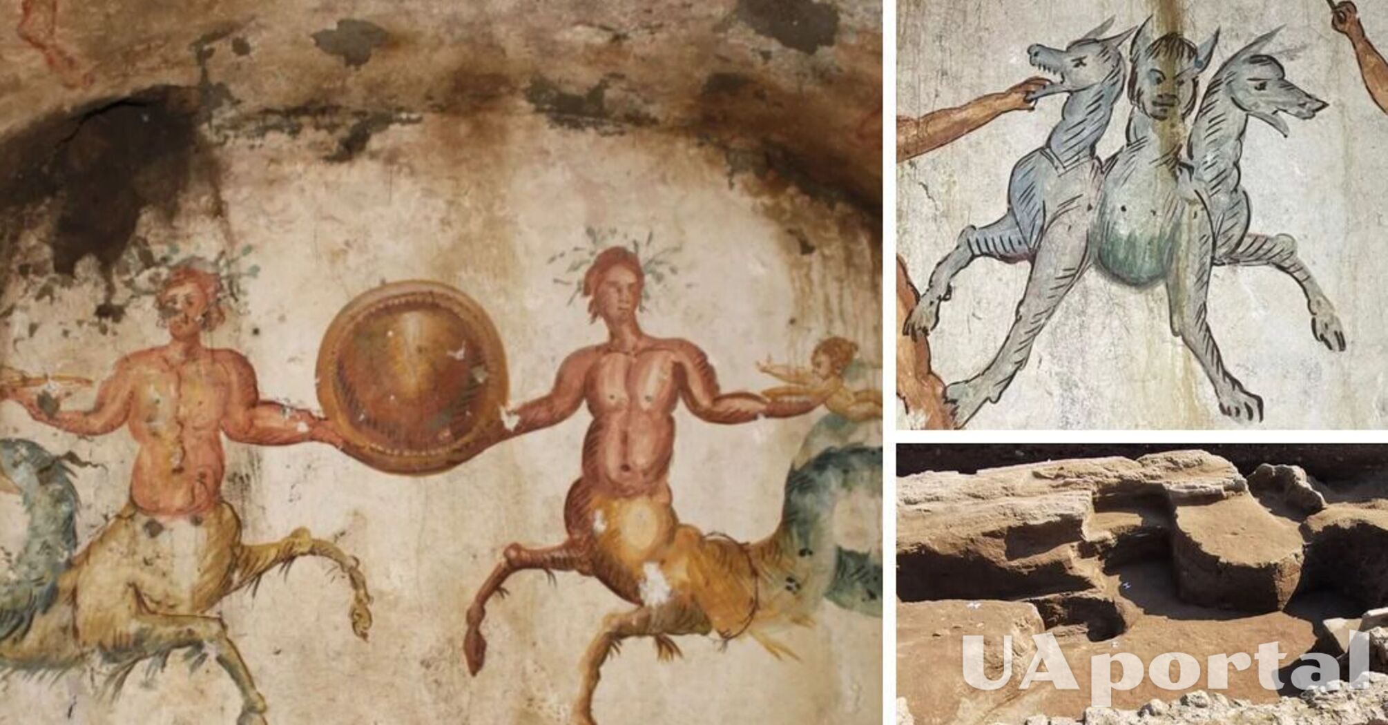 A sealed tomb with the image of Cerberus guarding the underworld found in Italy (photo)