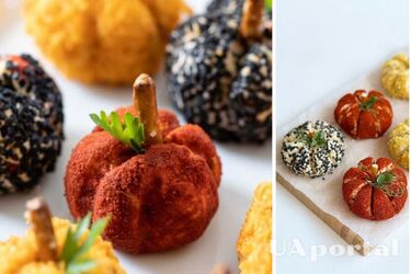 How to make a delicious pumpkin-shaped cheese snack for Halloween: a simple recipe