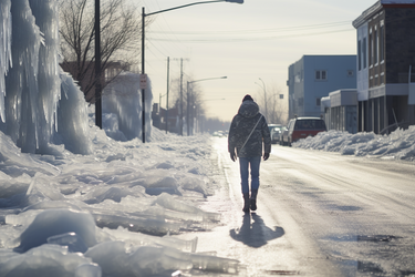 Идем по обледеневшей поверхности, не падая