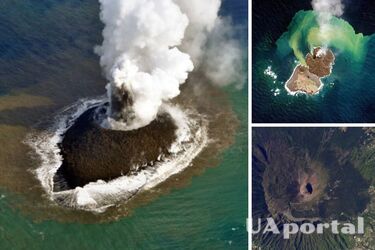 A new island formed as a result of a volcanic eruption in Japan (video and photos)