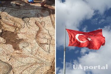 Ancient Roman mosaic with sea creatures discovered in Turkey (photo)