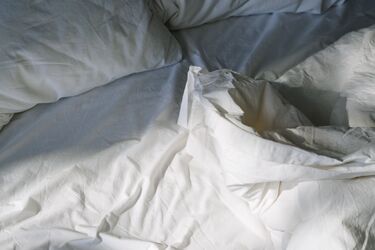 Unmade bedding