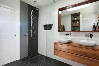 Shower cabin in the floor