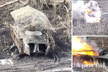Влучили в яблучко: російську БМП розірвало після удару дроном (відео)