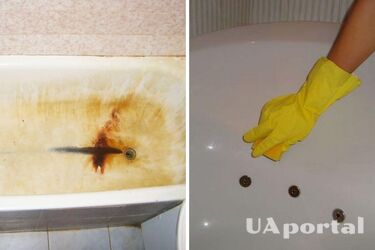 Як очистити ванну від жовтих плям та іржі