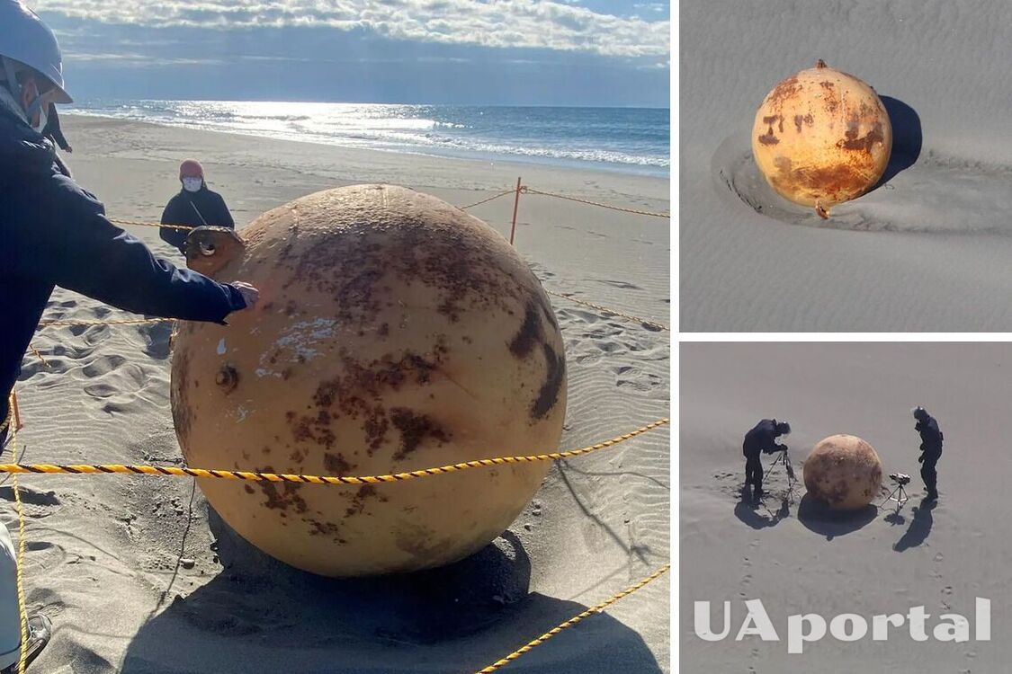 Таинственный металлический шар на побережье Японии оказался обычным корабельным буем (фото)