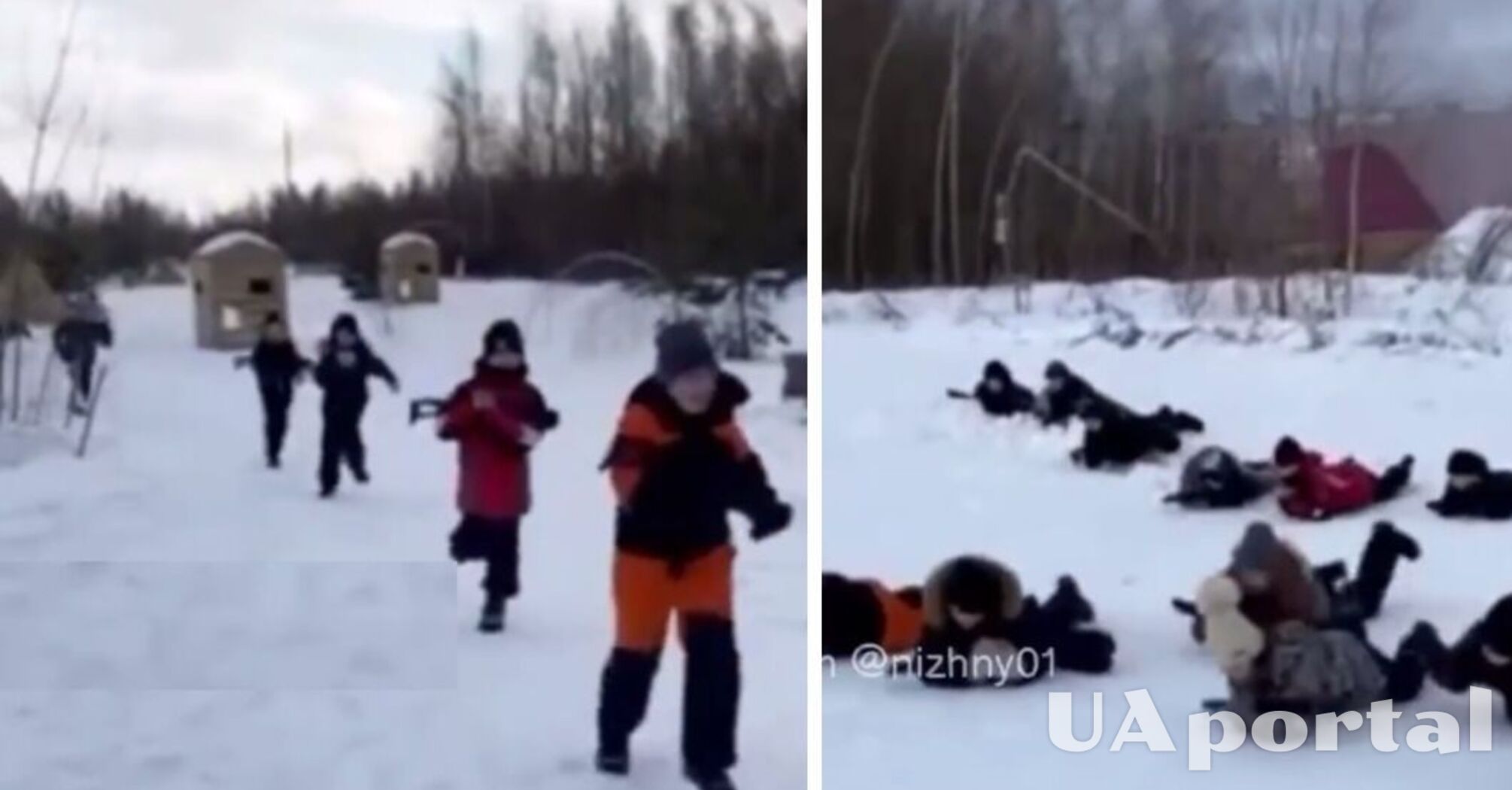Бегали и ползали по снегу с оружием в руках: появились кадры патриотического воспитания малолетних детей на россии