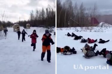 Бегали и ползали по снегу с оружием в руках: появились кадры патриотического воспитания малолетних детей на россии