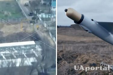 З'явилося відео, як безпілотник-камікадзе знищив ворожу бронетехніку та росіян на півдні України
