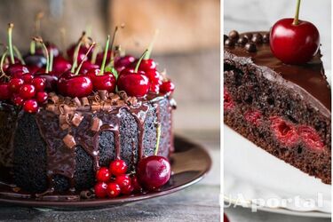 Простий рецепт шоколадного торта з вишнями