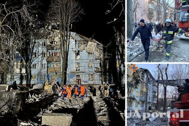 Russians destroyed a high-rise building in Zaporizhzhia with a missile at night: there are casualties and wounded, a pregnant woman was rescued (photo and video)