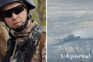 Ukrainian Armed Forces showed the destruction of an enemy tank in Donbas by a kamikaze drone (video)