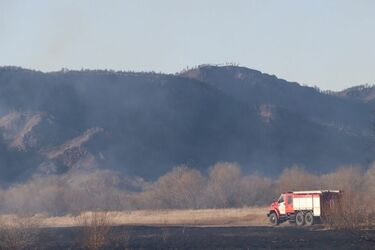 российские пожарные чуть не сожгли деревню в Бурятии, когда подожгли сухую траву (видео)
