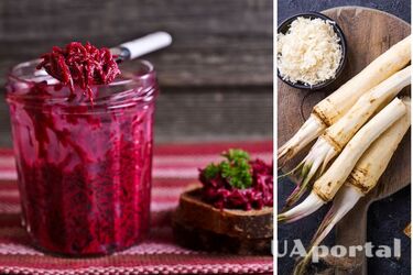 Horseradish with beetroot for jelly and cottage cheese: a simple Easter recipe