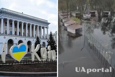 В Киеве парк 'Муромец' превратился в озеро из-за наводнения (видео)