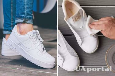 Белые кроссовки необходимо регулярно чистить.