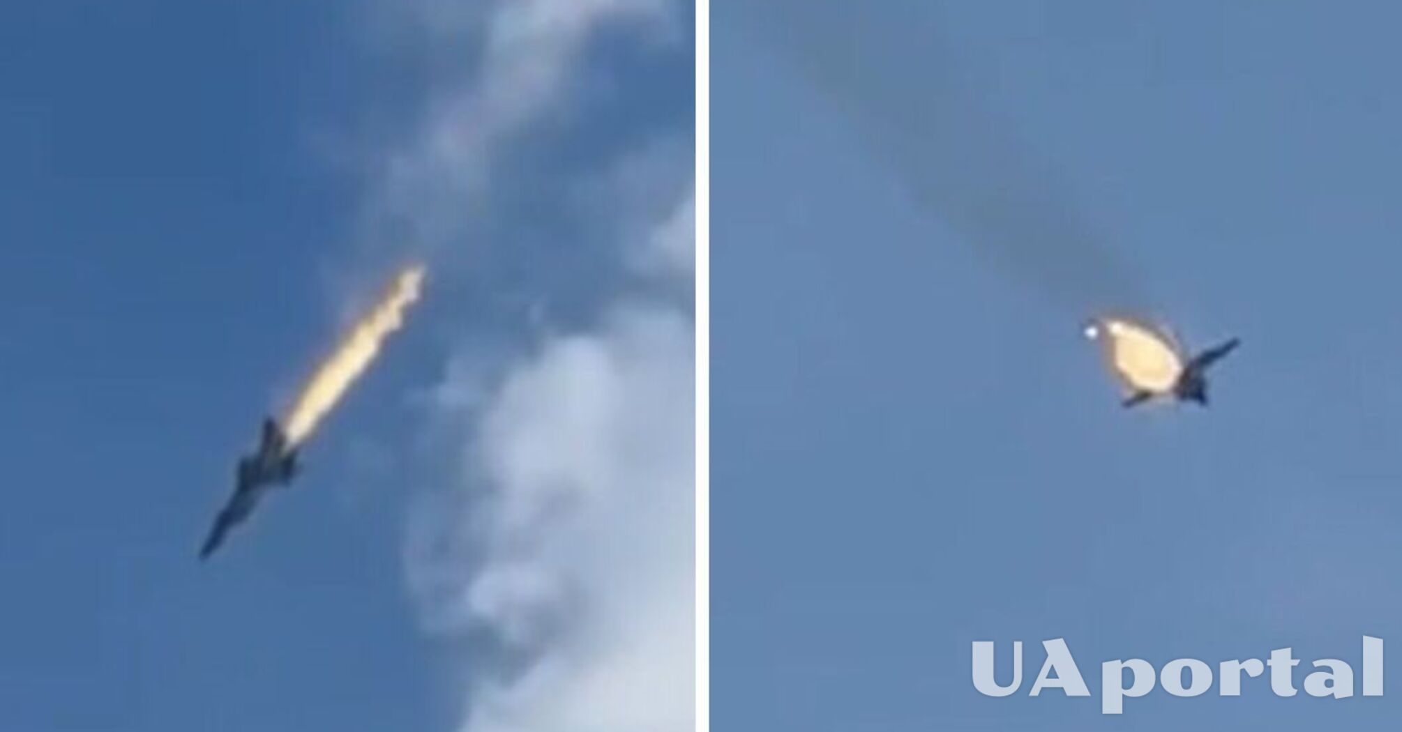 На росії винищувач МіГ-31 загорівся та впав у озеро (відео)