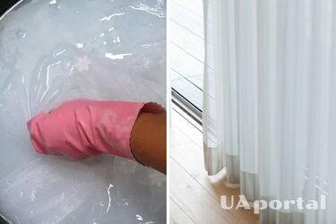 Как постирать тюль с солью