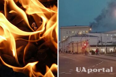 У центрі москви загорілася будівля Міноборони рф (відео)