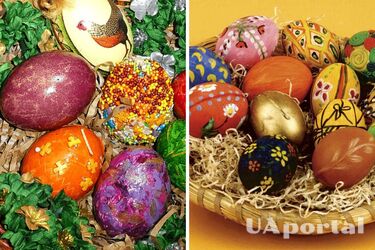 Как покрасить яйца на Пасху в рельефный узор с луком и бумагой.