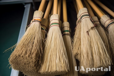 Why the broom is soaked in water during cleaning