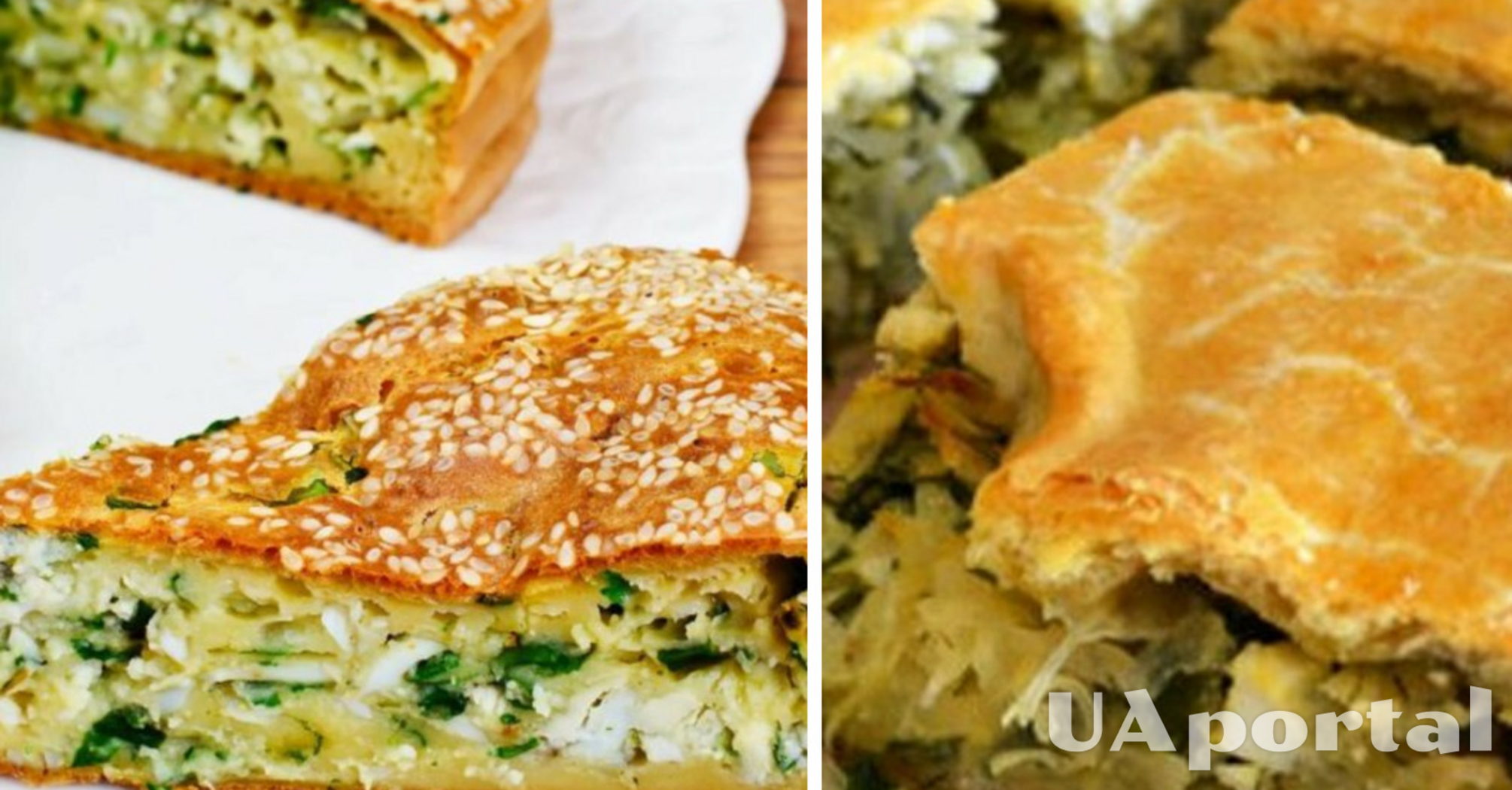 Заливной пирог с капустой и сыром