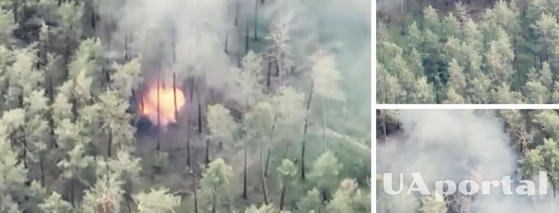 Пограничники показали взрывные кадры подрыва вражеского военного состава (видео)