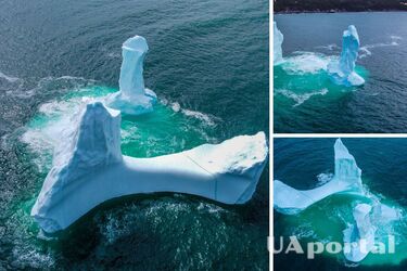 Огромный айсберг в форме фаллоса заметили жители канадского города Дилдо (фото)