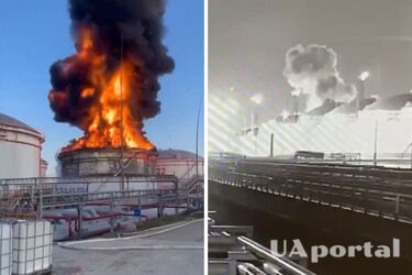 З'явилось відео вибуху на нафтобазі в Тамані