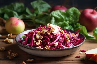 Как сделать салат со свеклой, яблоками и орехами