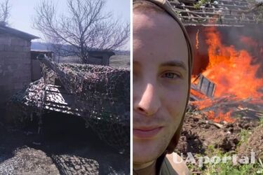 Оккупанты уничтожили деревянный макет танка Леопард 2