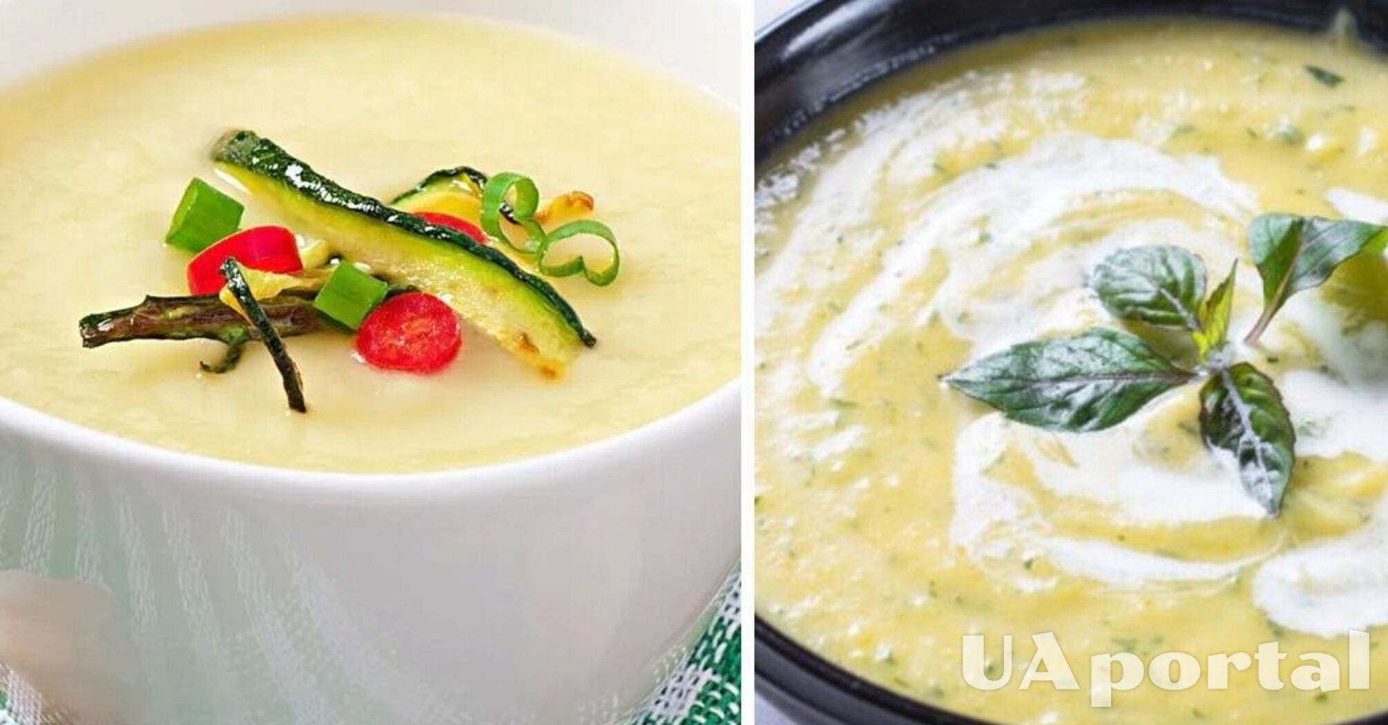 Кабачковый суп с колбасой и плавленым сыром