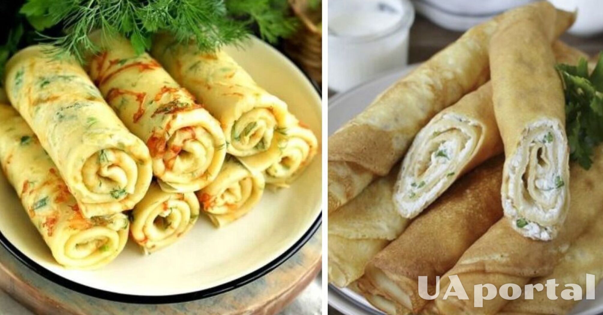 Блины с сыром и зеленью