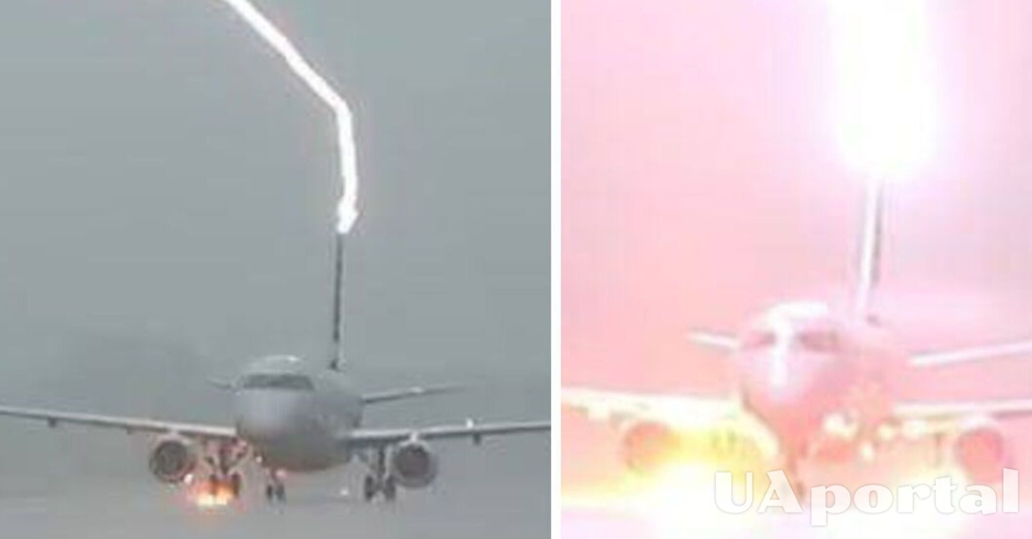 Блискавка двічі вдарила в пасажирський літак у США (моторошне відео)