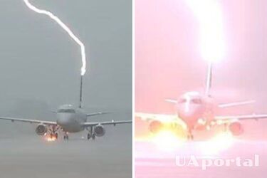 Молния дважды ударила в пассажирский самолет в США (жуткое видео)