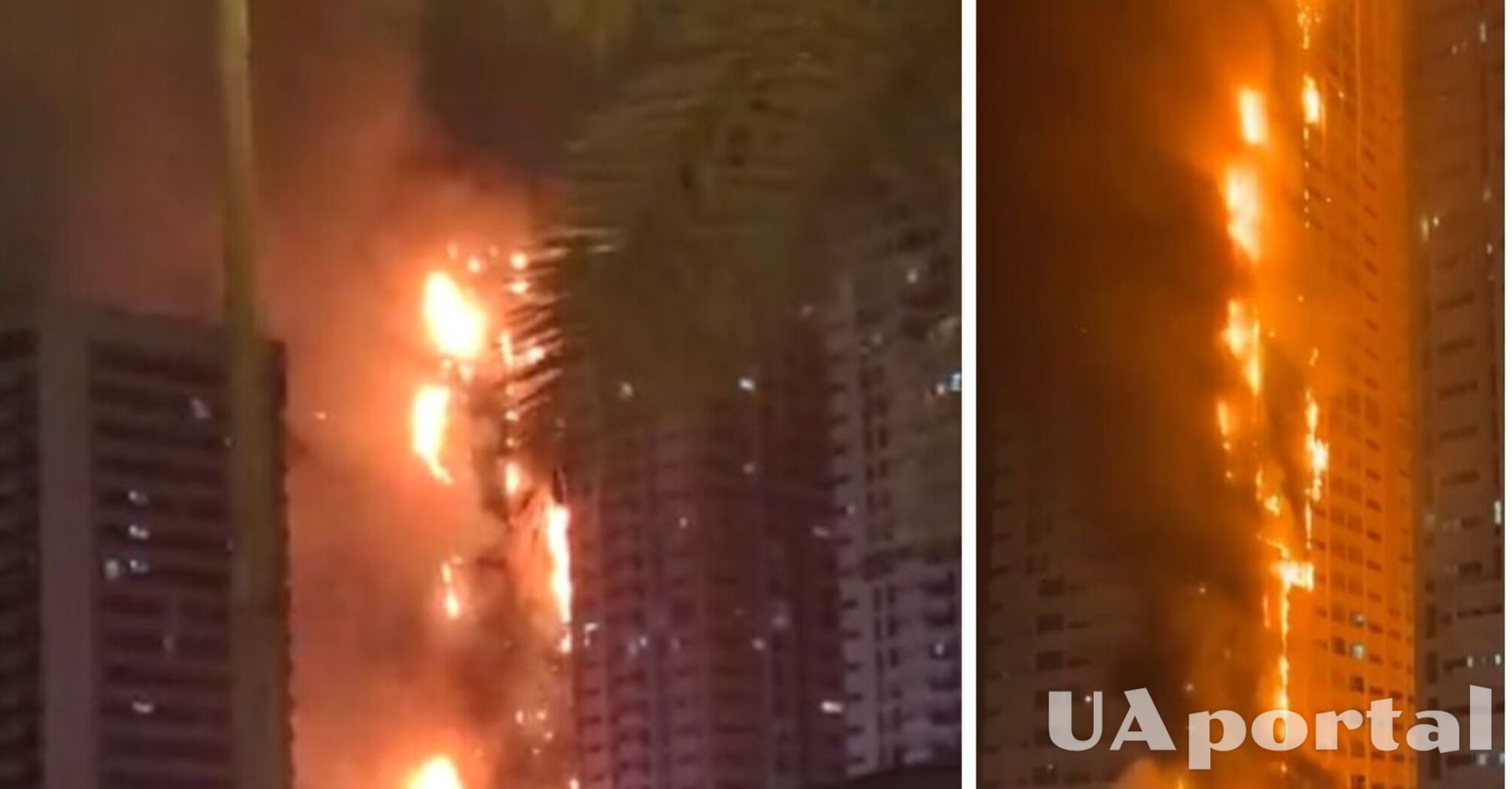A 36-storey skyscraper caught fire in the UAE, the number of victims is unknown (video)