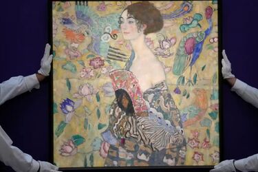 Gustav Klimt's dying painting 'Lady with a Fan' sold for a record sum at Sotheby's