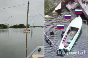 В Херсонской области бойцы ВСУ заставили россиян на лодке 'летать' (эпическое видео)