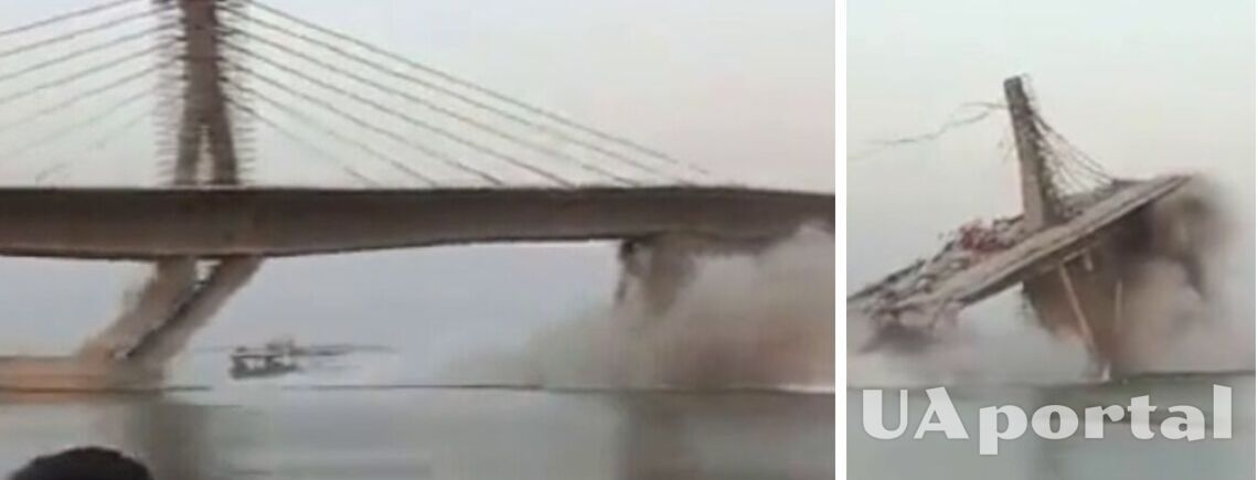 В Индии второй раз за год обрушился огромный мост через Ганг за 200 млн долл. (жуткое видео)