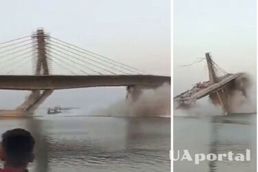 В Индии второй раз за год обрушился огромный мост через Ганг за 200 млн долл. (жуткое видео)