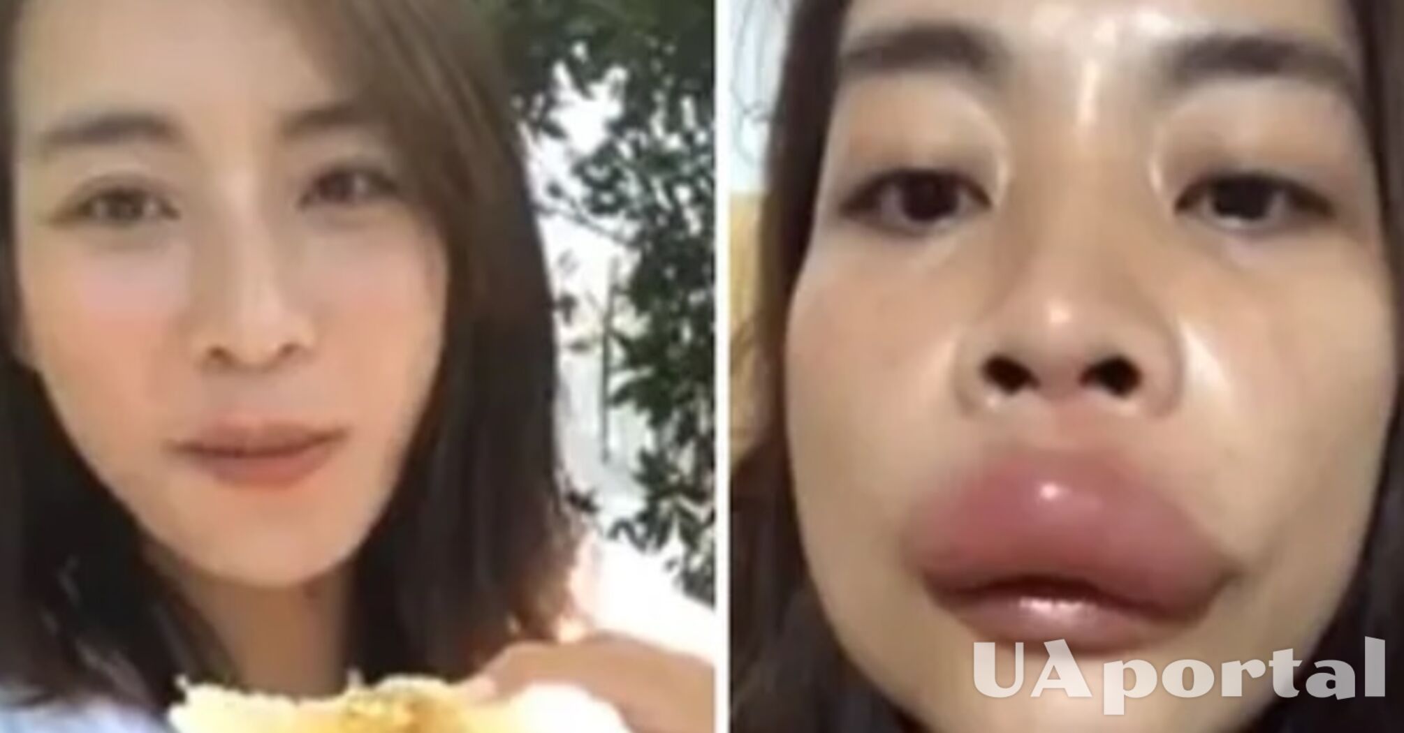 Woman finds a natural way to enlarge lips and makes the web laugh (video)