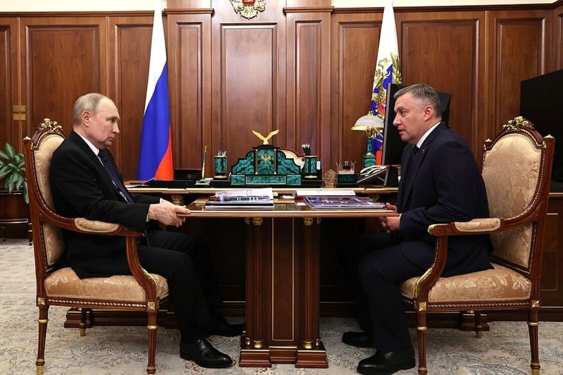путін під час зустрічі з губернатором Іркутської області передав 'привіт' загиблим солдатам (фото)