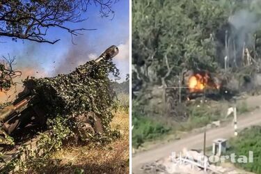 Артиллеристы взорвали полевой склад БК россиян под Бахмутом (видео)