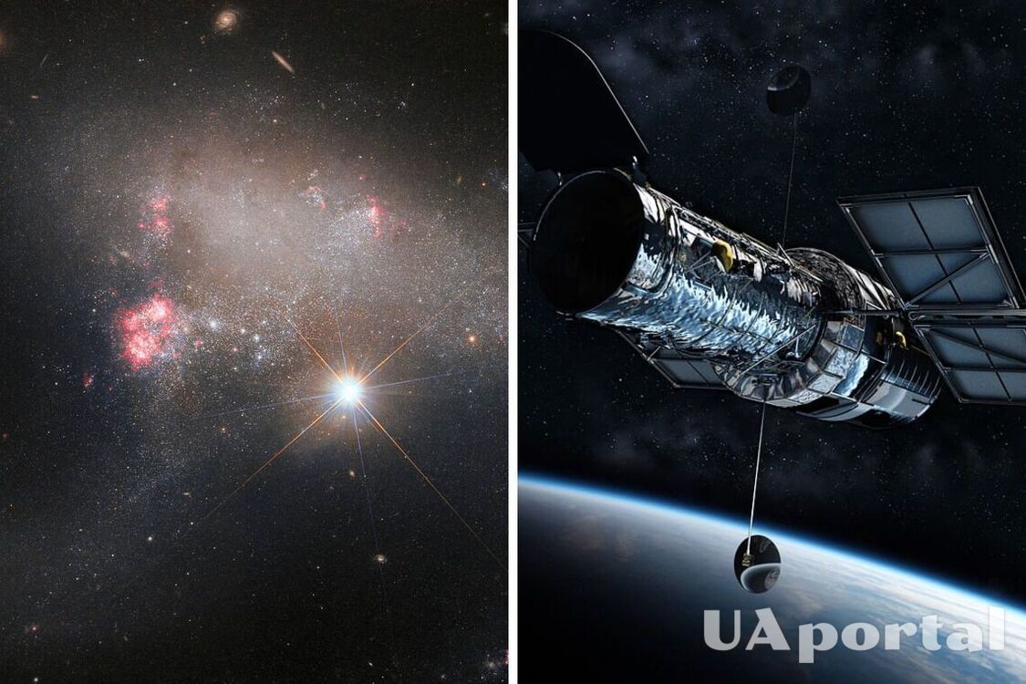 Образовалась в результате столкновения: астрономы показали эффектный кадр неправильной галактики с чрезвычайной звездой (фото)