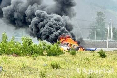 Момент падіння гвинтокрила Мі-8 на Росії потрапив на відео