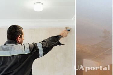 Як видалити плями від вологи на стелі